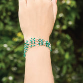 Green Onyx Beads Silver 925 Bracelet