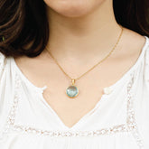 Gold plated silver blue topaz pendant