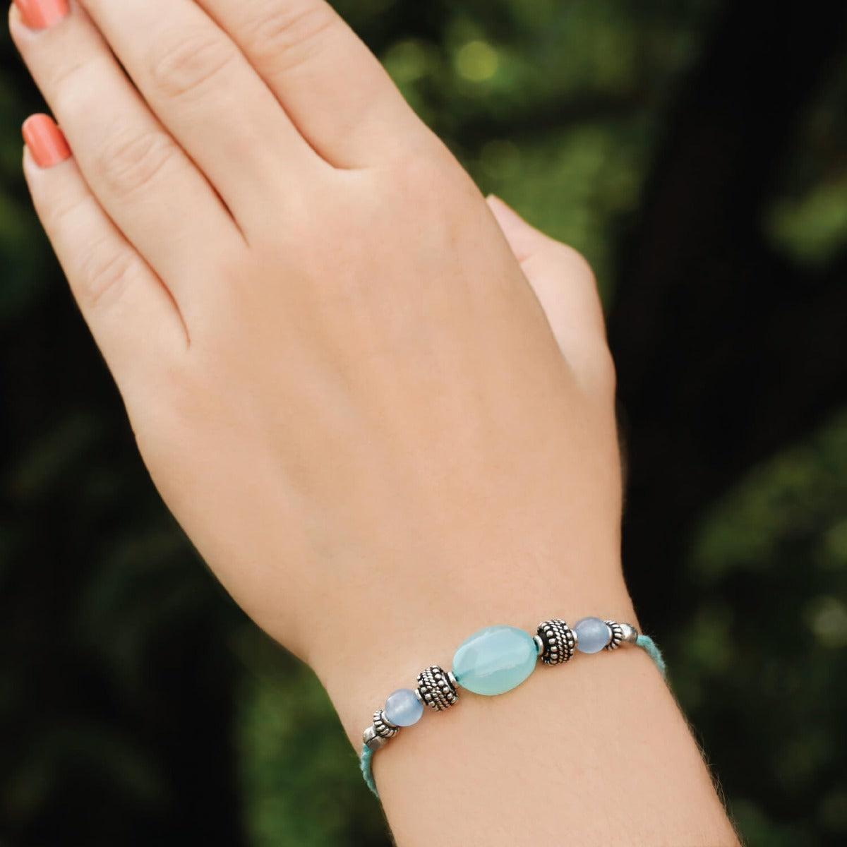 bracelet, sterling silver bracelet, buy rakhi jewelry, rakhi bracelet, colorstone bracelet, colorstone beads bracelet, colorstone rakhi, silver beads rakhi