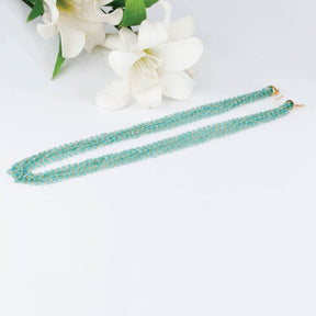 Amazonite beads mask & glass chain