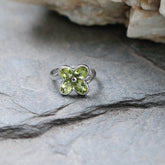 Ame Garnet, Blue Topaz, Peridot & Citrine Gemstone Silver 925 Ring