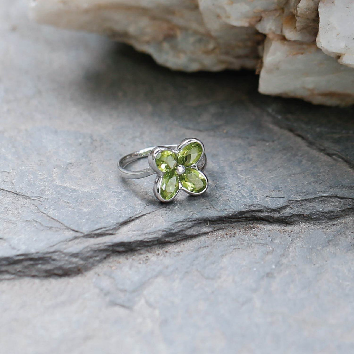 Ame Garnet, Blue Topaz, Peridot & Citrine Gemstone Silver 925 Ring