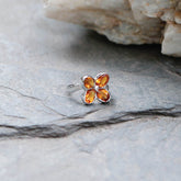 Ame Garnet, Blue Topaz, Peridot & Citrine Gemstone Silver 925 Ring