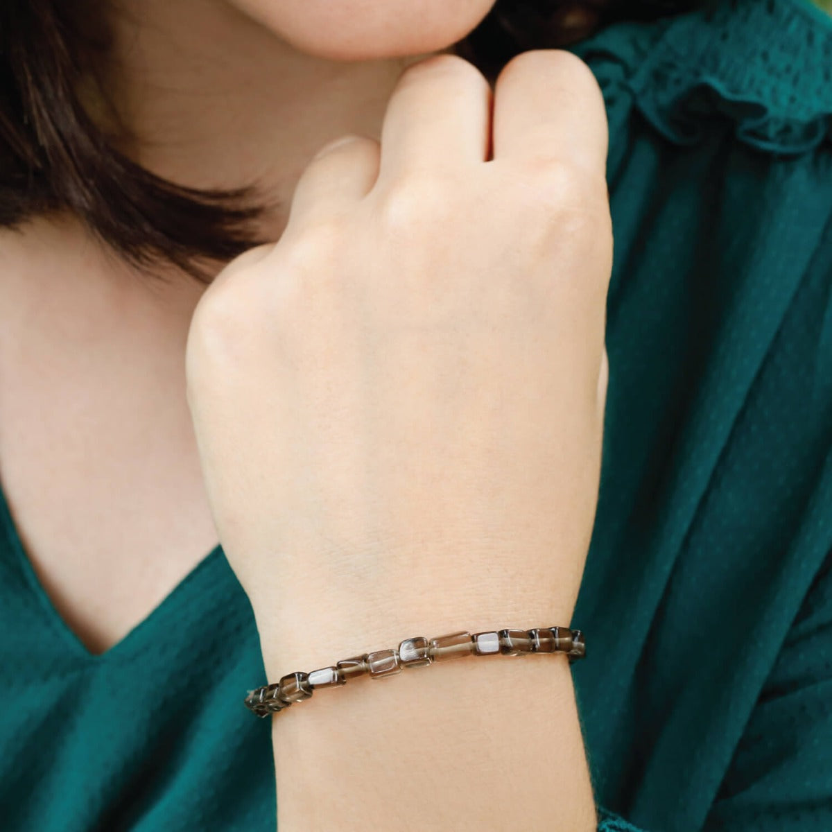 bracelet, sterling silver bracelet, buy rakhi jewelry, rakhi bracelet, smoky quartz bracelet, smoky quartz beads  bracelet