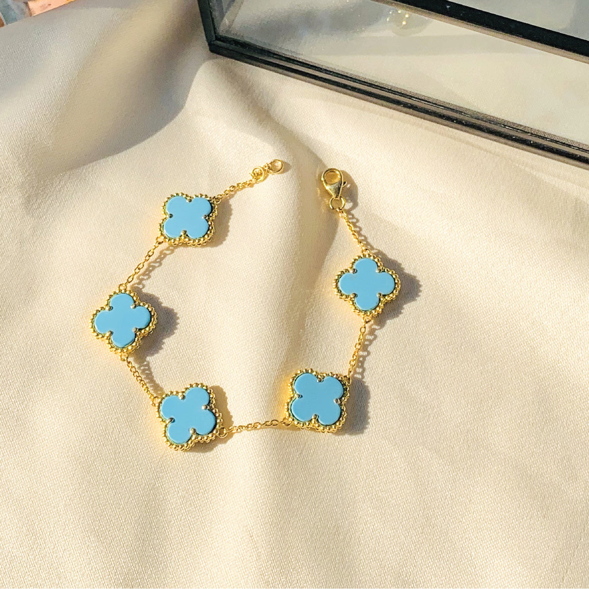 Haset 18K Gold Plated Silver 925 Turquoise Bracelet