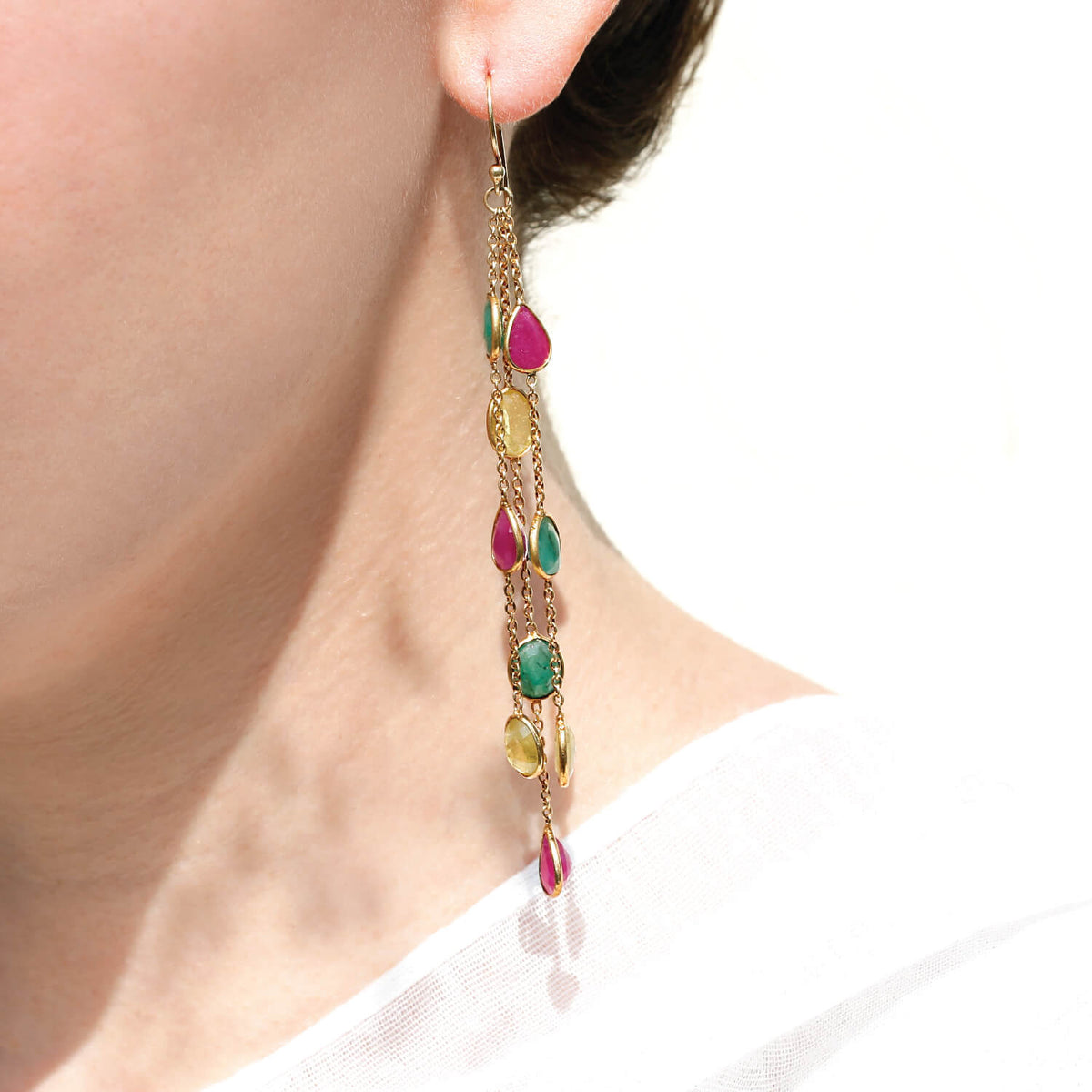 Henrik color stone earrings