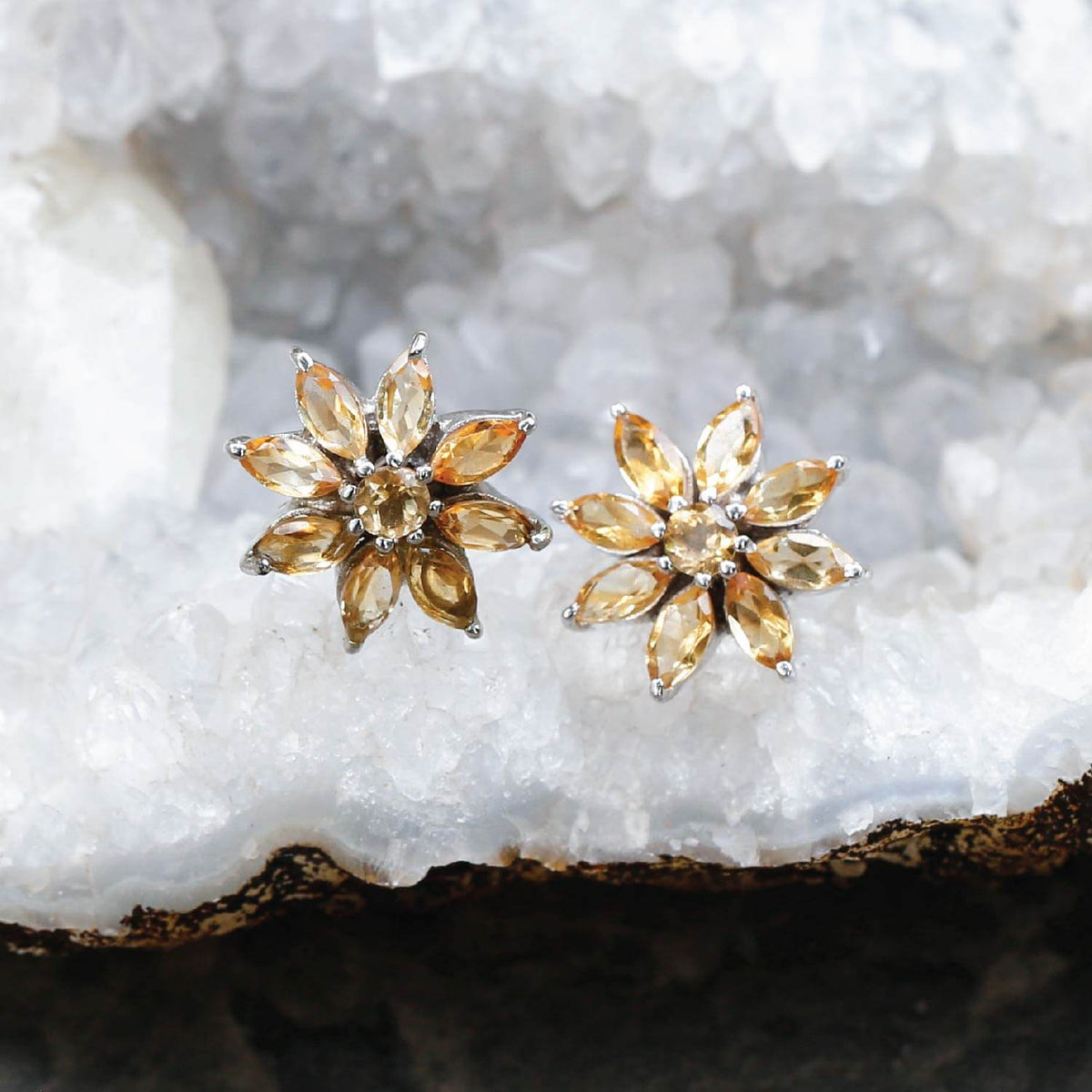 Nerissa Citrine 925 silver studs