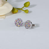 Sophisticated Multi Sapphire Silver Cufflinks