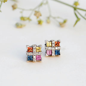 Cairo Multi Stone and Diamond Earrings