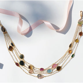Jenson Colorstone 18K Gold Plated Silver 925 Necklace