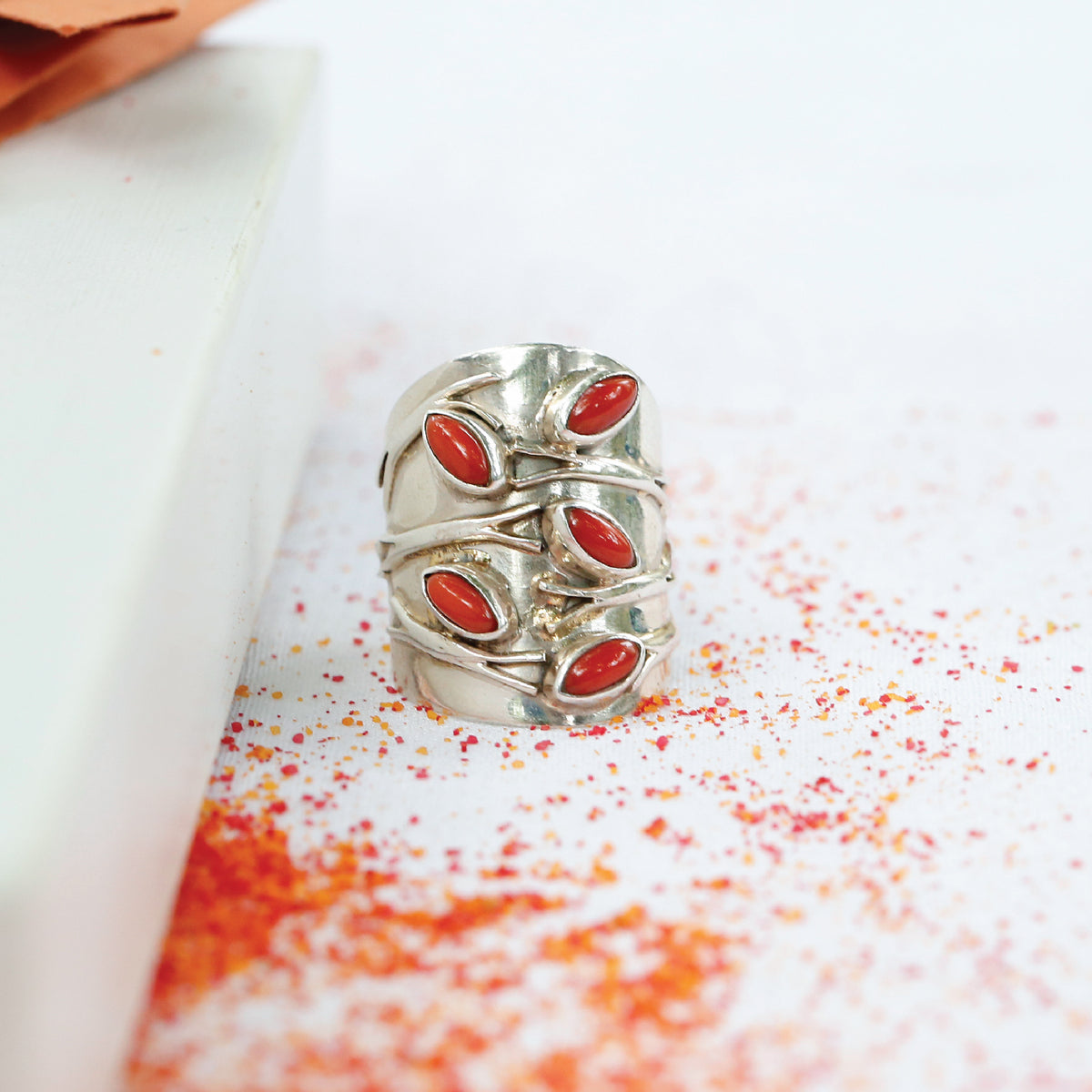 Oviaa coral ring