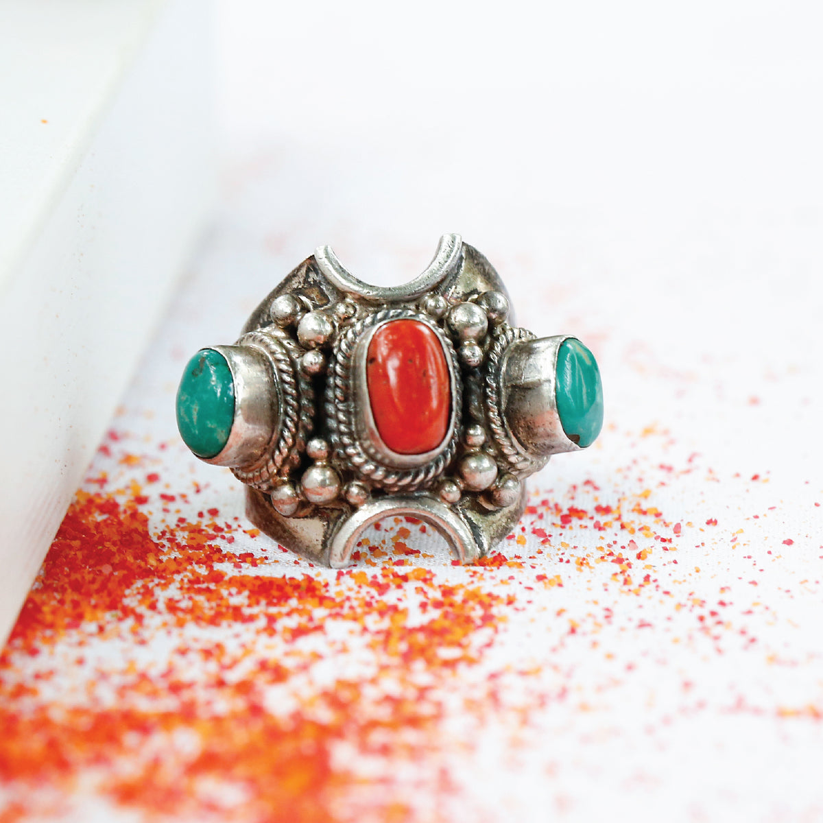 Arinna turquoise coral ring