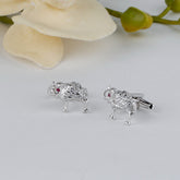 Elephant Ruby Silver 925 Cufflinks