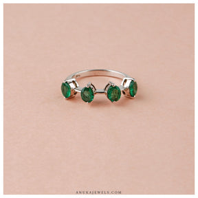  green silver ring