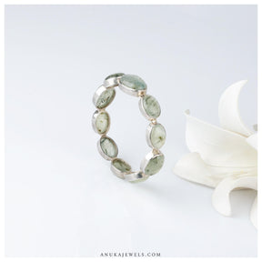  silver green bangle
