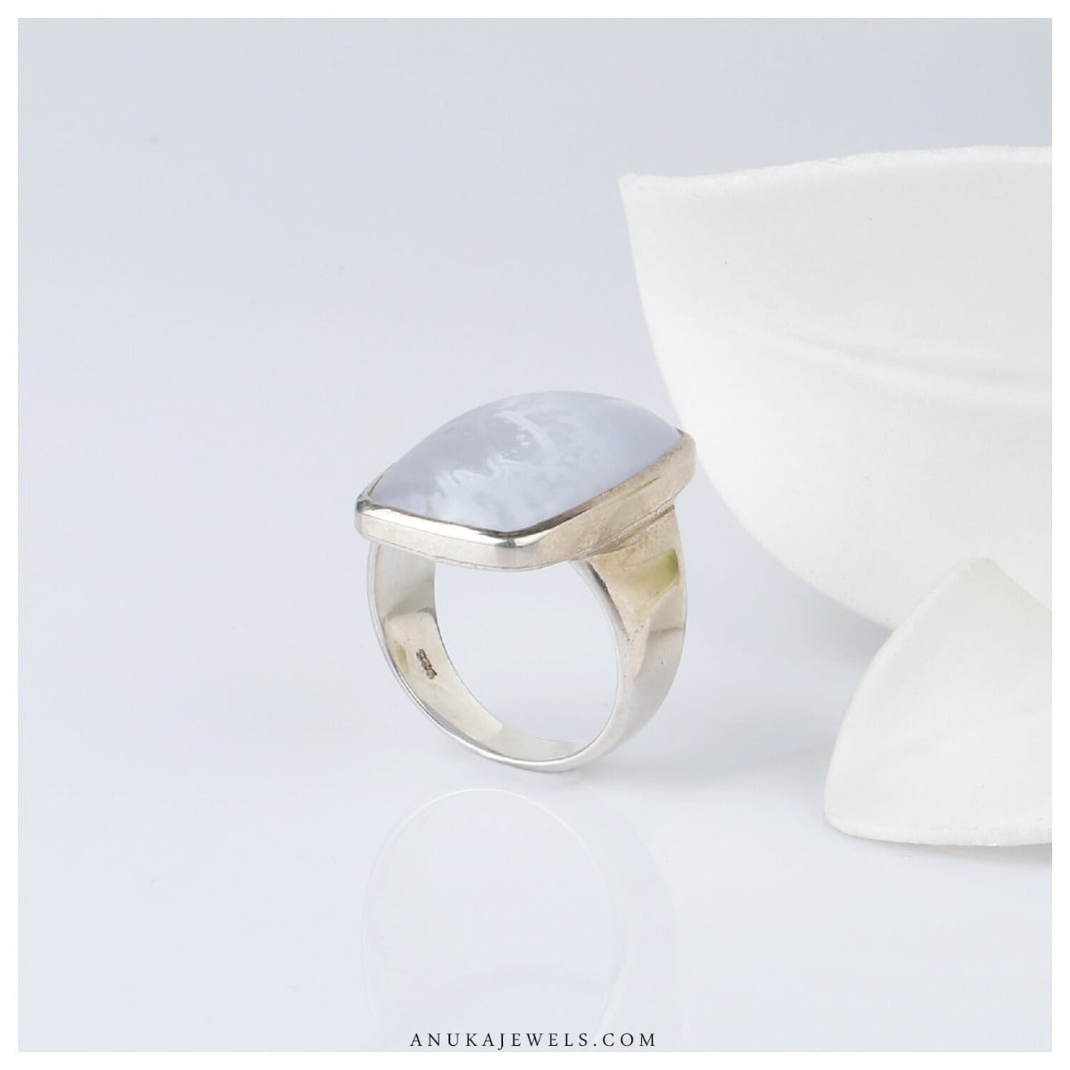  silver blue ring