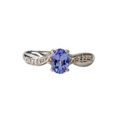 Sublime Tanzanite and Diamond 925 Silver ring
