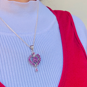 Cordelia Ruby Sterling Silver Heart Love Pendant