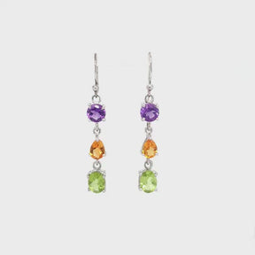 Ridge Color Stone Earrings