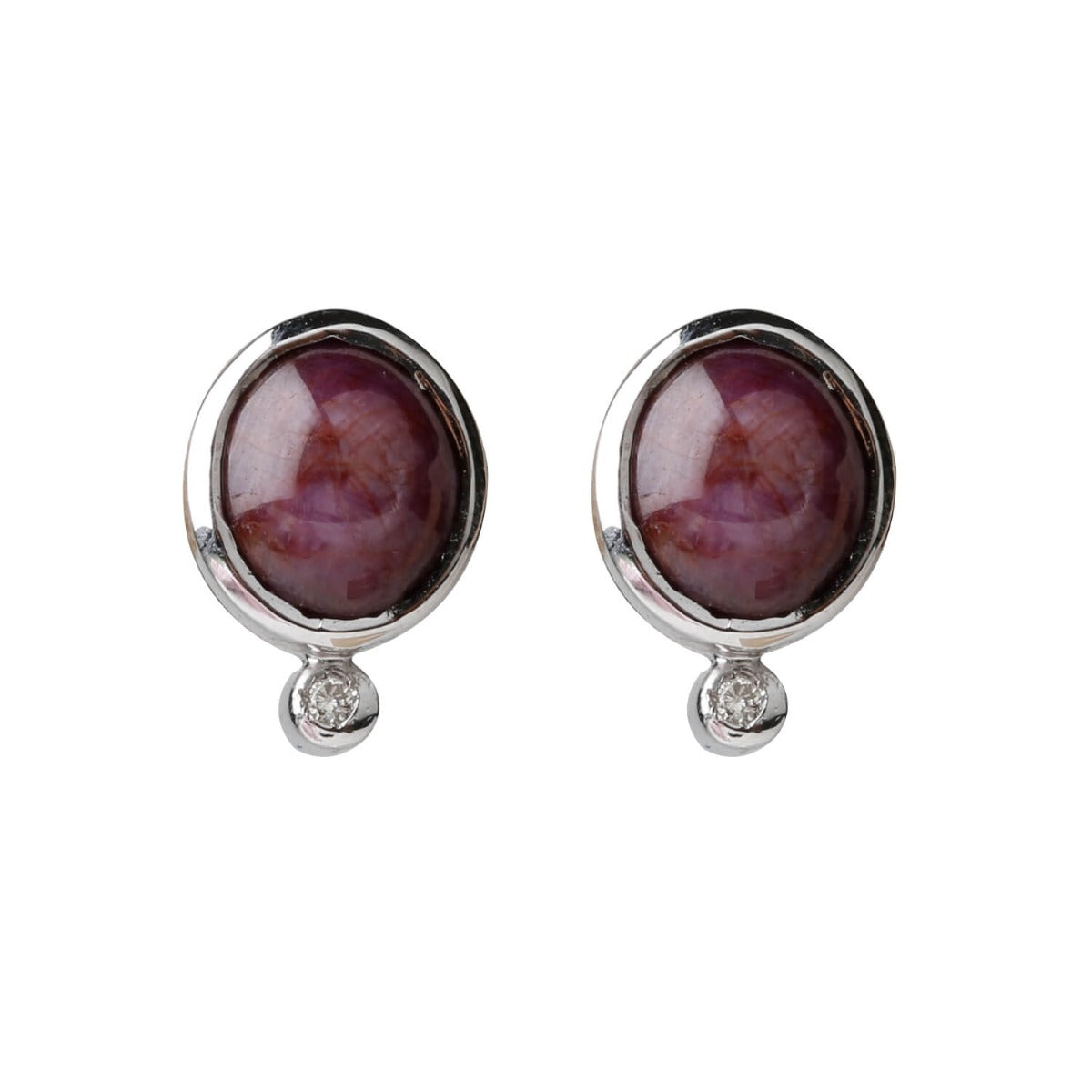 Glorious star ruby & diamond earrings