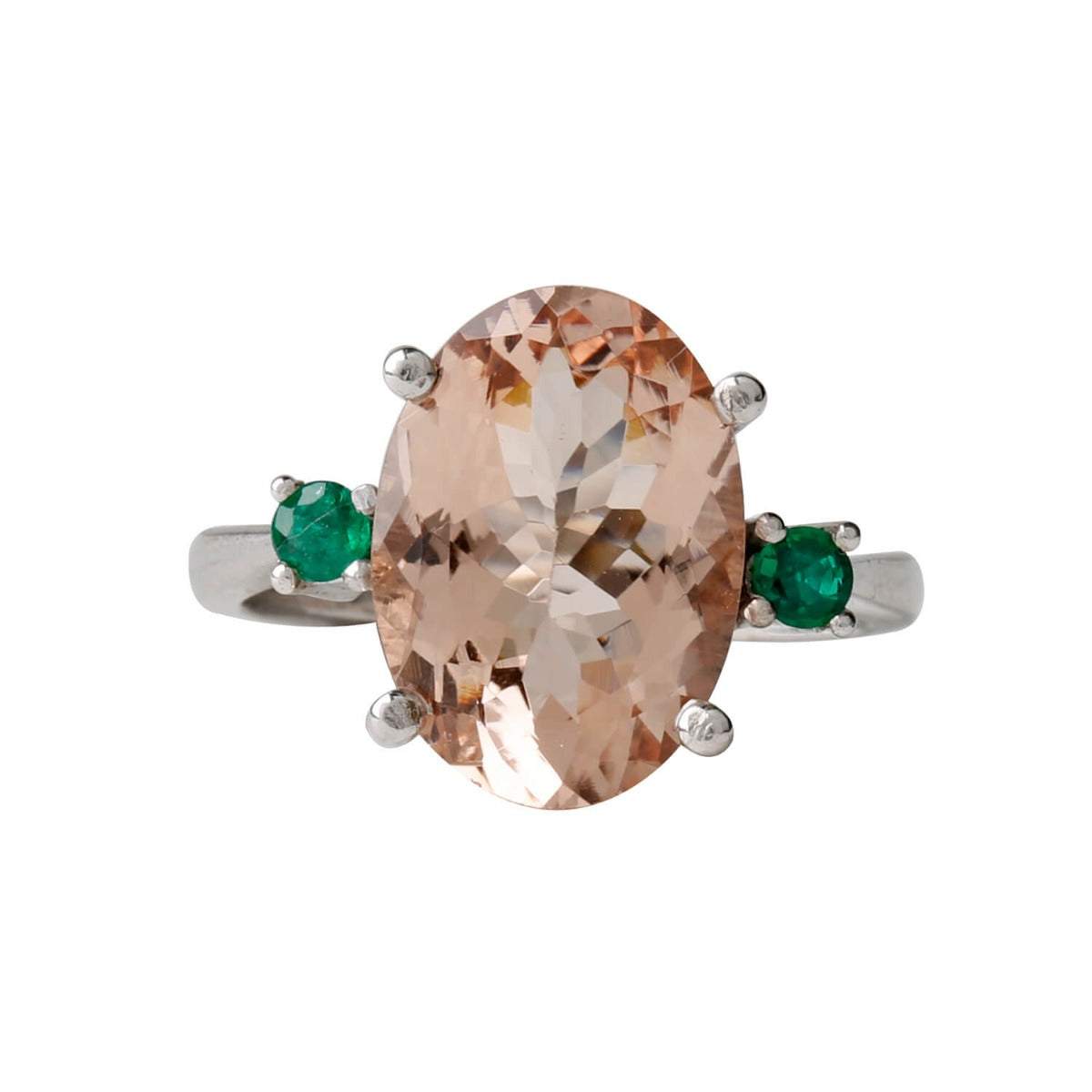 Enchanting emerald & morganite lavishing ring