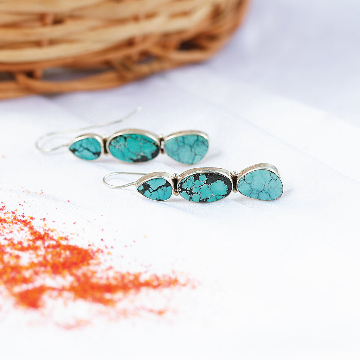Delphi turquoise Silver 925 earrings