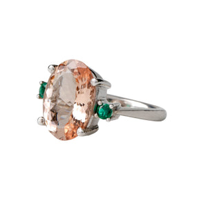 Enchanting emerald & morganite lavishing ring