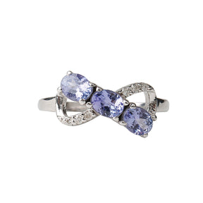 Tanzanite and Diamond Silver 925 Ring