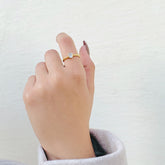 Minimal Everyday wear Modern Classic  18K Gold Plated Silver 925 Polki Diamond Ring