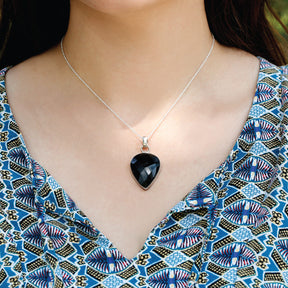 Gemstone Black Onyx in Silver 925 Pendant