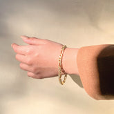 Contemporary Modern style Stackable 18K Gold Plated Silver 925 Chain Bracelet