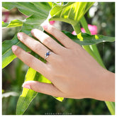 sapphire ring, silver ring, sterling silver ring, buy sapphire ring, sapphire jewelry, blue ring, diamond ring, sapphire & diamond ring
Blue Sapphire and Diamond with Silver 925 Ring