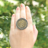 silver ring, oxidized ring, sterling silver ring, buy ring online, traditional ring, buy silver earrings, festive ring, heavy ring, big ring, mosque ring, religious ring