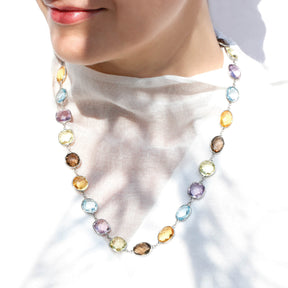 Gemstone color stone necklace