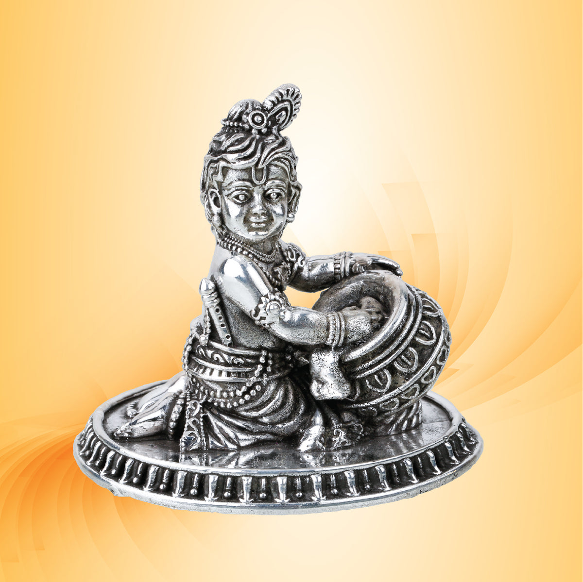Silver Krishna Statue