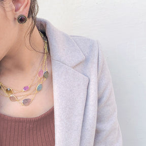 Jenson Colorstone 18K Gold Plated Silver 925 Necklace