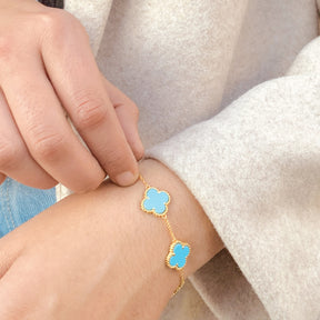 Haset 18K Gold Plated Silver 925 Turquoise Bracelet