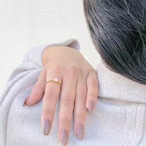 Advay 18K Gold Plated Silver 925 Polki Diamond Ring