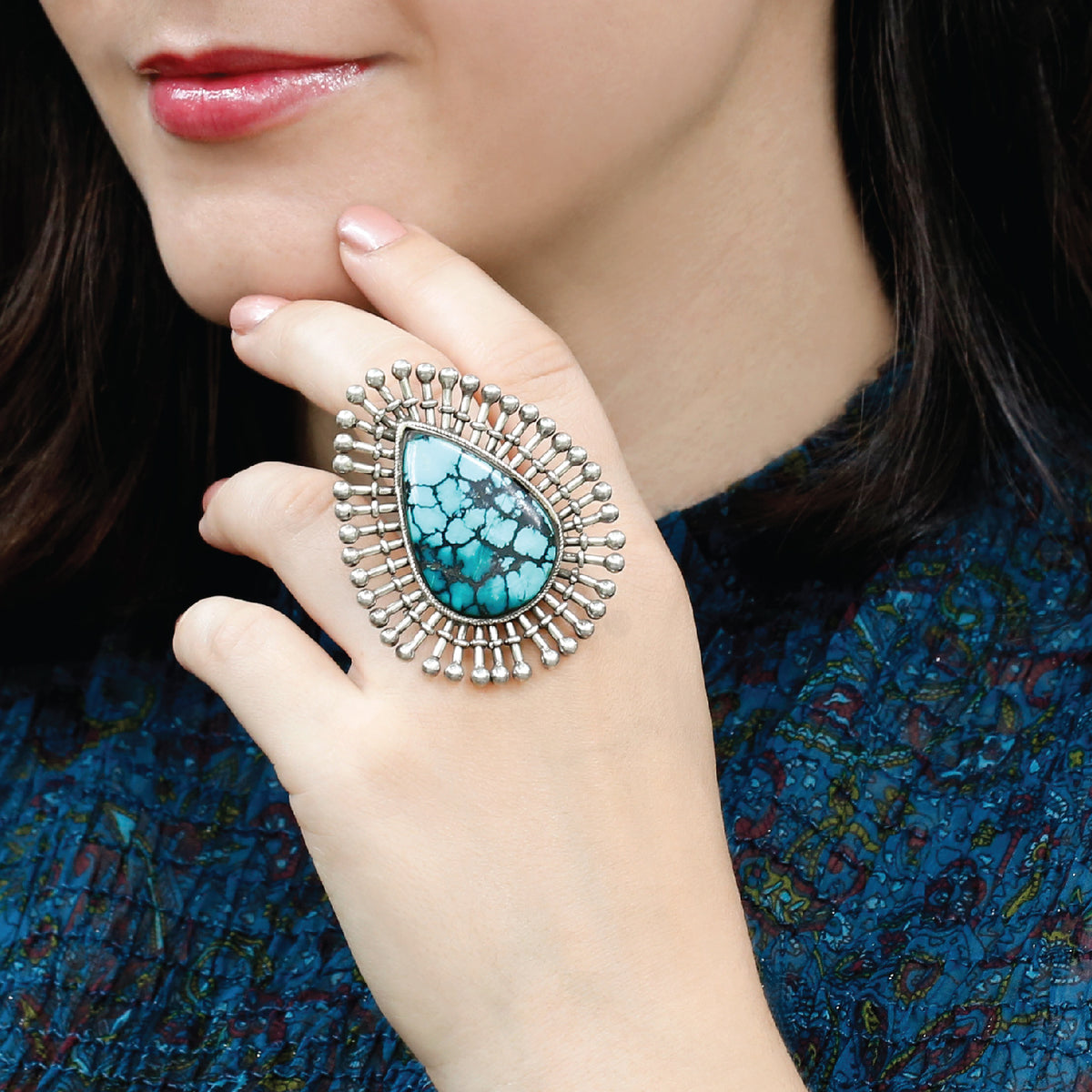 Tahitian turquoise ring