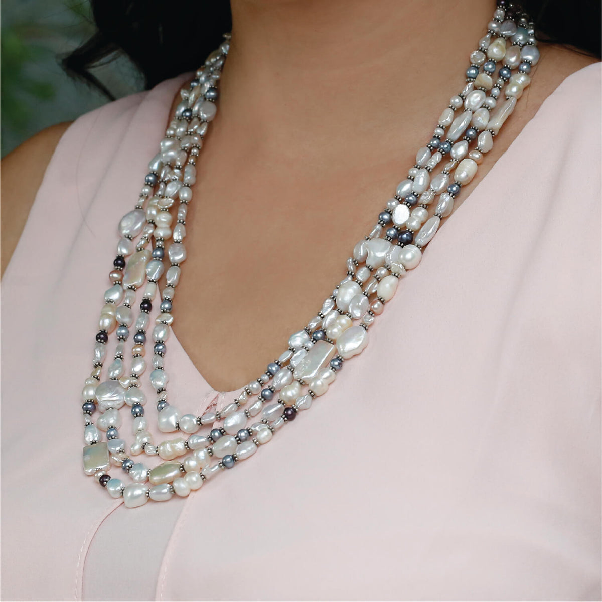 Pearl Beads Silver 925 Necklace