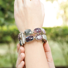 Gemstone Sapphire Silver 925 Bangle