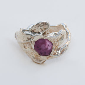 Sneer Silver and Ruby Ring