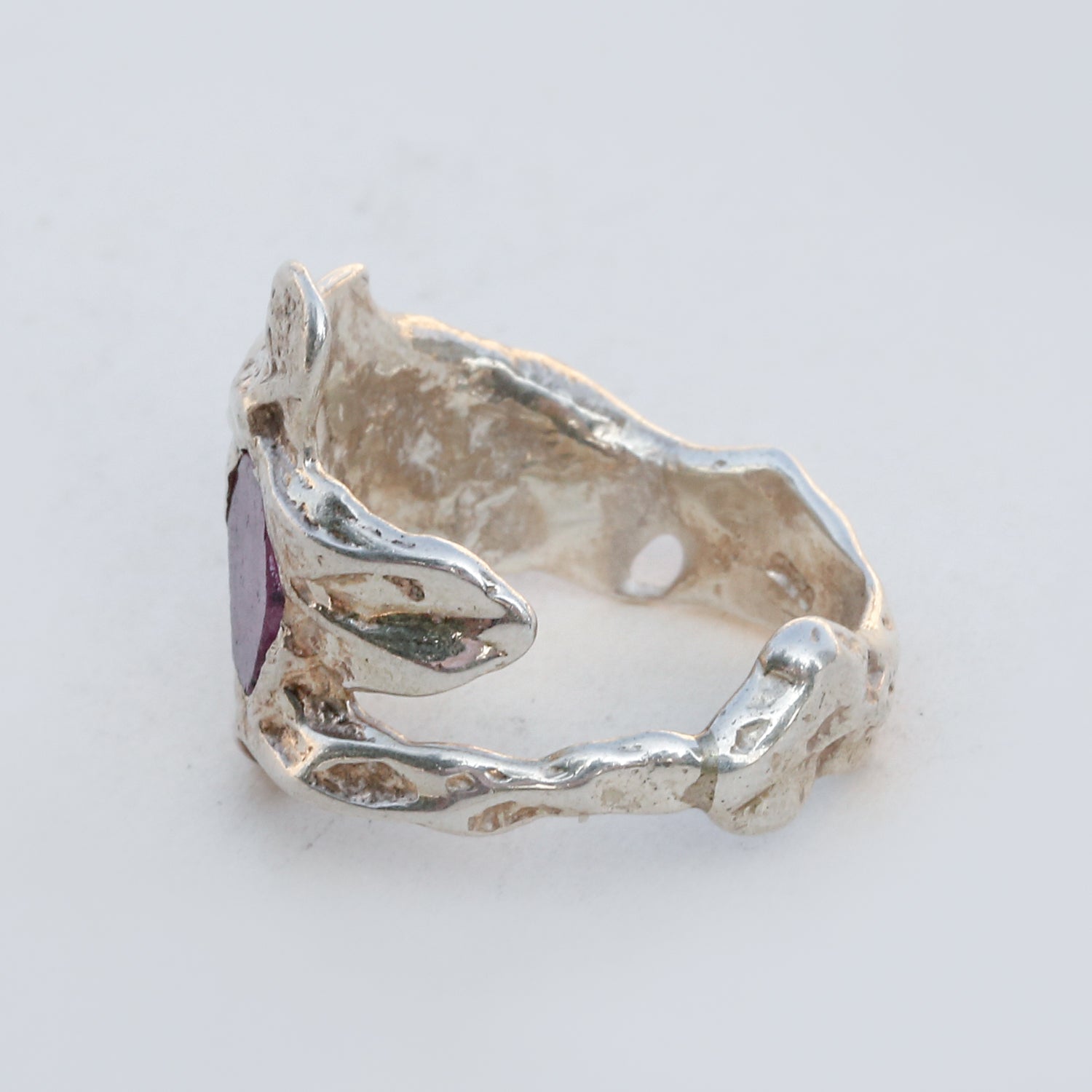 Sneer Silver and Ruby Ring