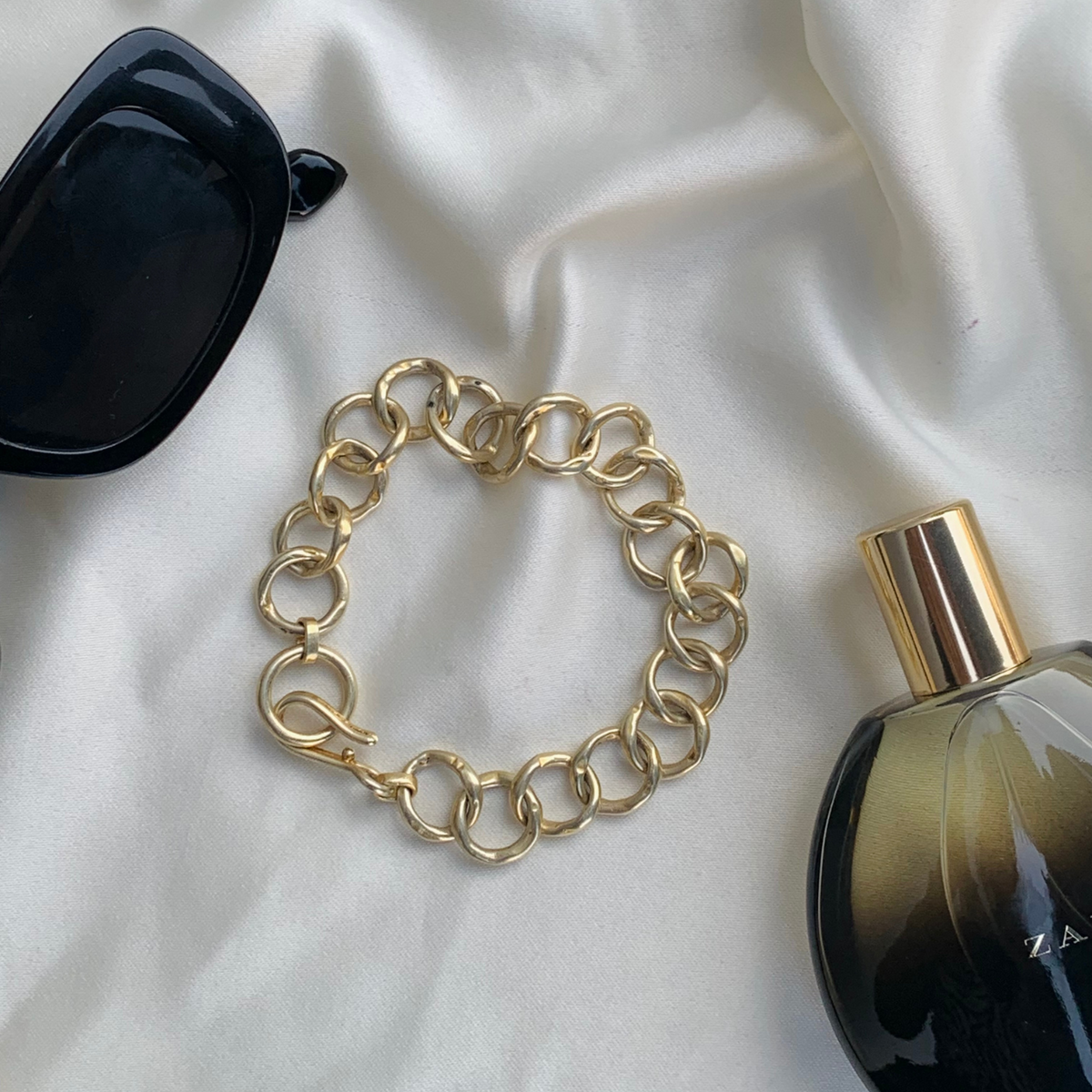Modern stylish everyday stack 18K Gold Plated Silver 925 Chain Bracelet