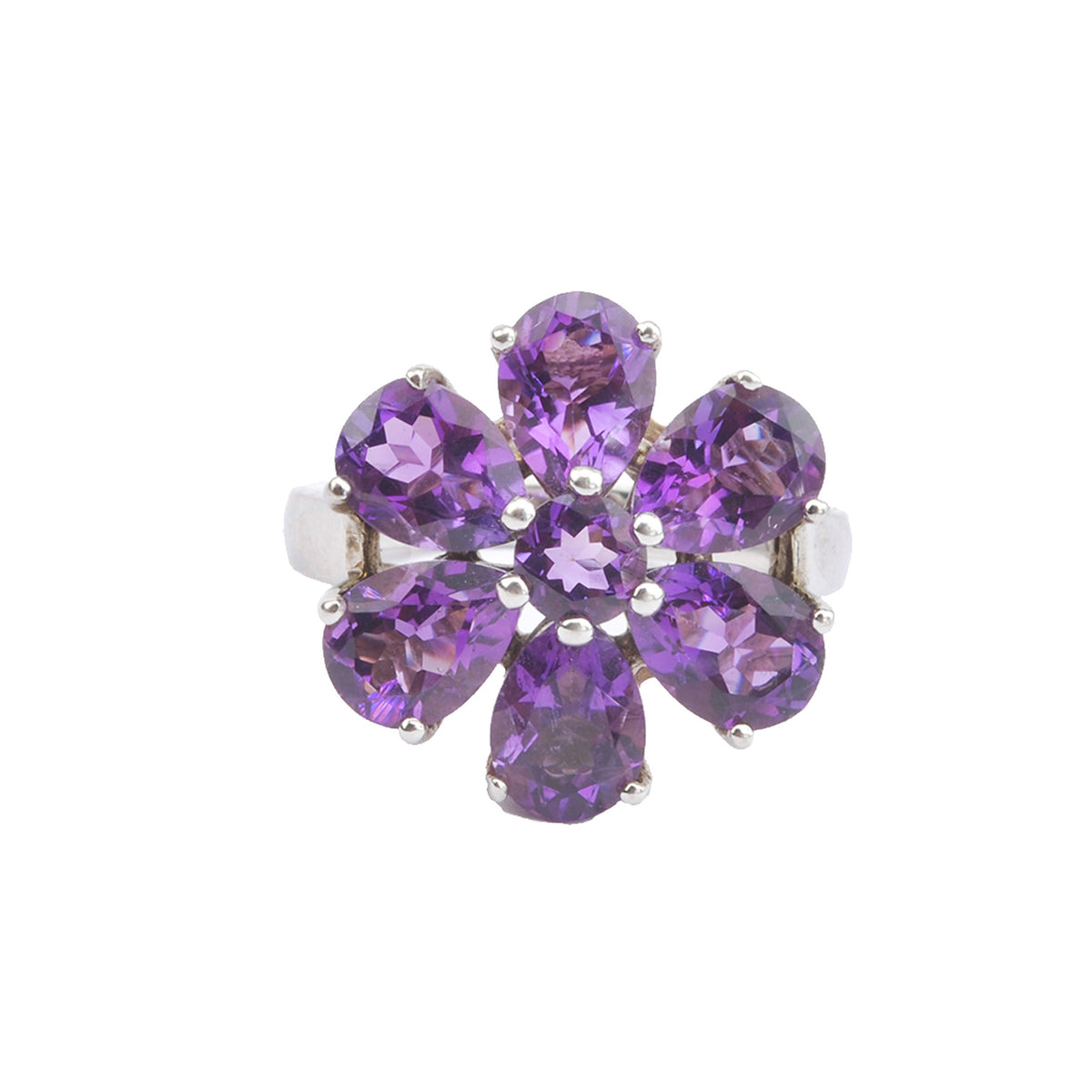 Big flower ring with amethysts, flower ring, flower amethyst ring, Silver Ring amethyst, silver ring, sterling silver amethyst ring, silver ring, topaz ring, sterling silver ring, amethyst ring, flower ring, stylish ring, chic ring, fashionable ring