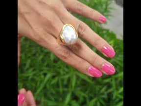 Ginevra Baroque Pearl 18k Gold Plated Silver 925 Ring