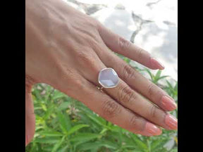 silver chalcedony ring