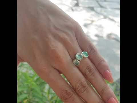  silver emerald ring