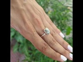 Square Abalone sterling silver ring
