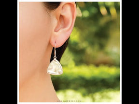 Abalone shell triangle drop earrings